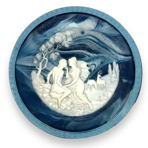 The Isle of Circe Alan Brunettin Incolay Stone Cameo Collector Plate Blue 1984